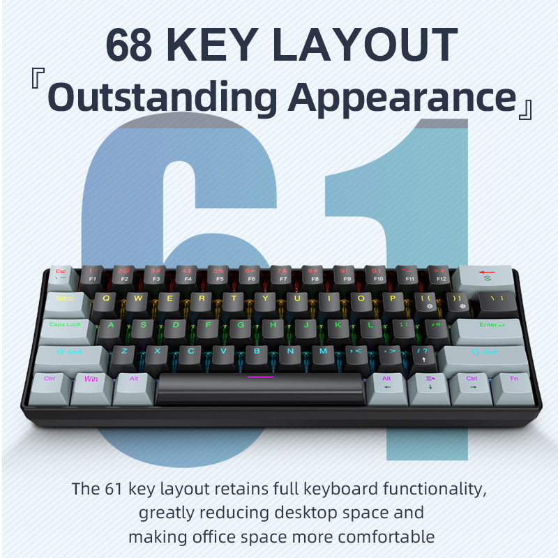 APAYADO K61 Keyboard Mekanis M - Gaming Keyboard Mini ulasan dan harga